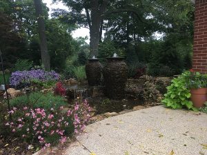 Pond-less Water Feature w Stacked Slate Urns