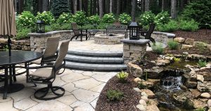Grand Rapids Outdoor Stone Fireplace and Patio