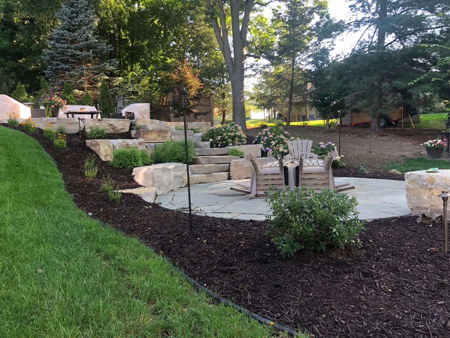 Multi-Tier Flagstone Patio