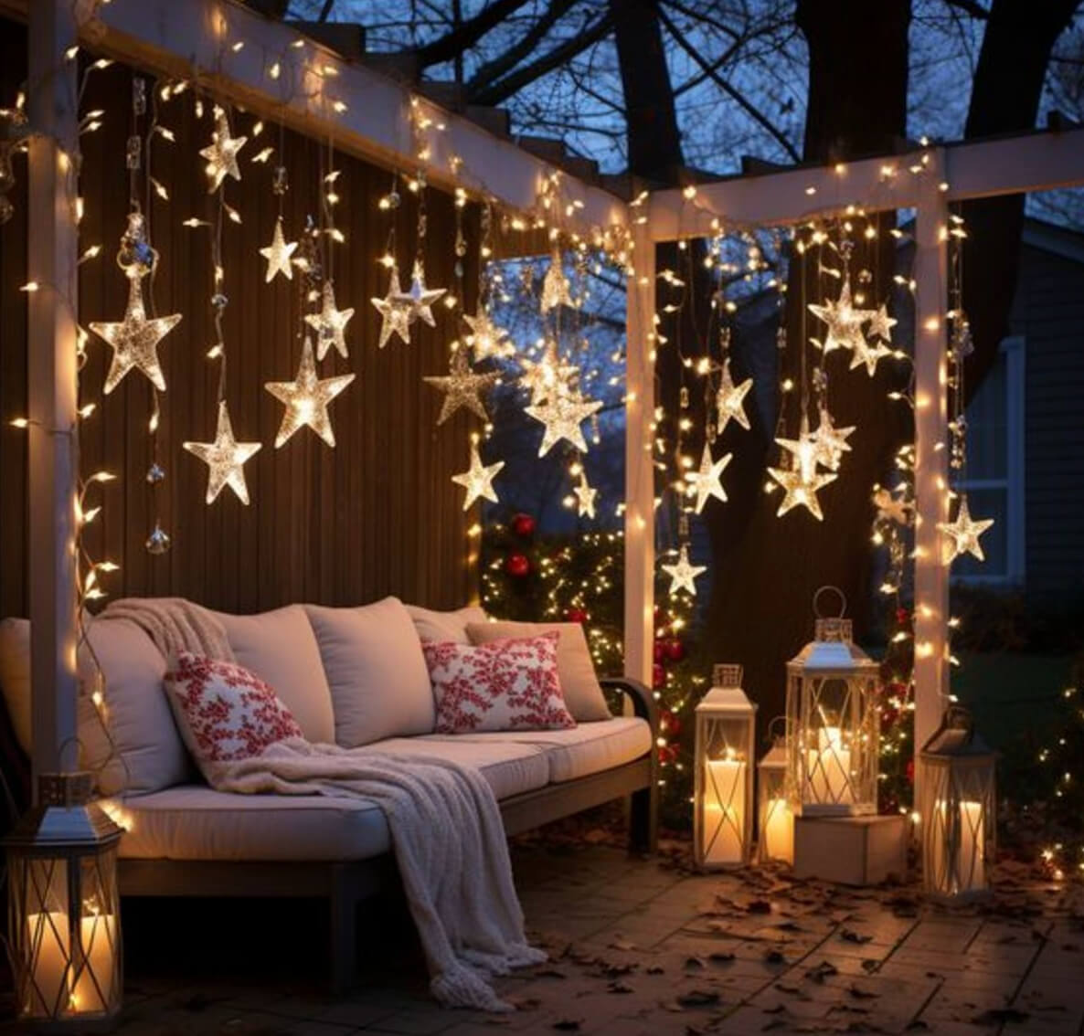 Holiday-Themed Outdoor Seating Area