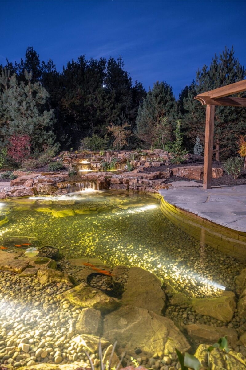 Water features add tranquility and relaxing sounds